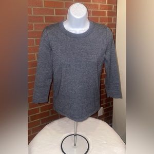 Kate Spade Gray 3/4 Sleeve Zip Back Sweater